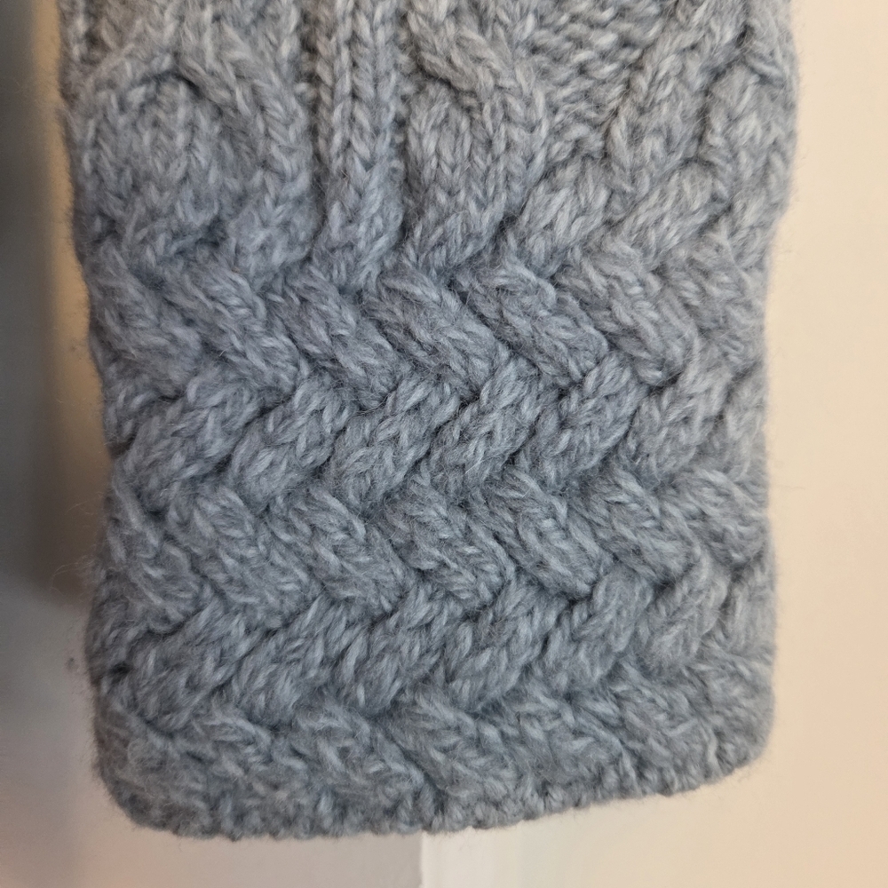 ARAN ISLES KNITWEAR Turtleneck Cowl Sweater Light Blue Small - Picture 4 of 9